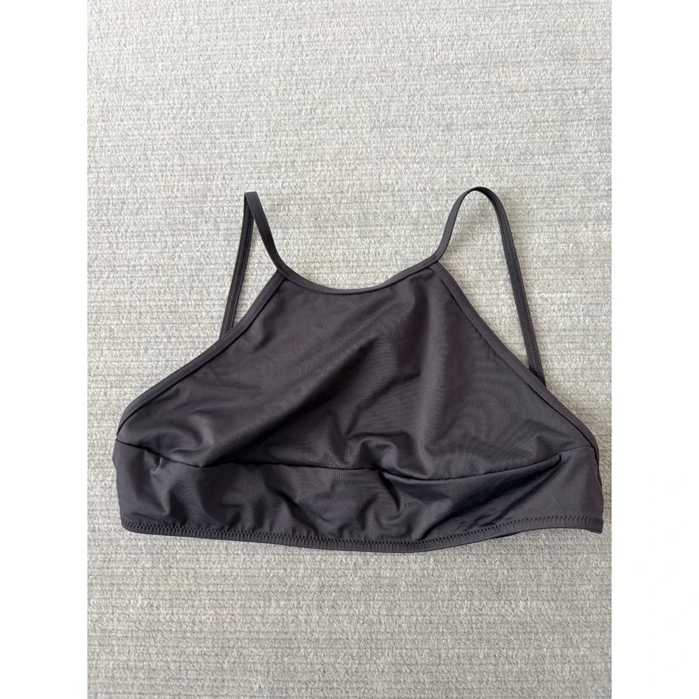 Skims Swim Top Women L Black High Neck Vacation Summer Beach‎